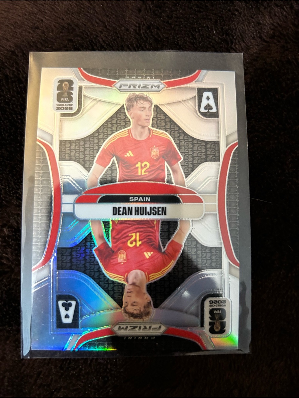 Panini Prizm Spain Dean Huijsen Card - Red & Silver